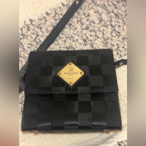 RARE EUC Maison Mollerus Leather Crossbody Black Bag - Picture 9 of 10